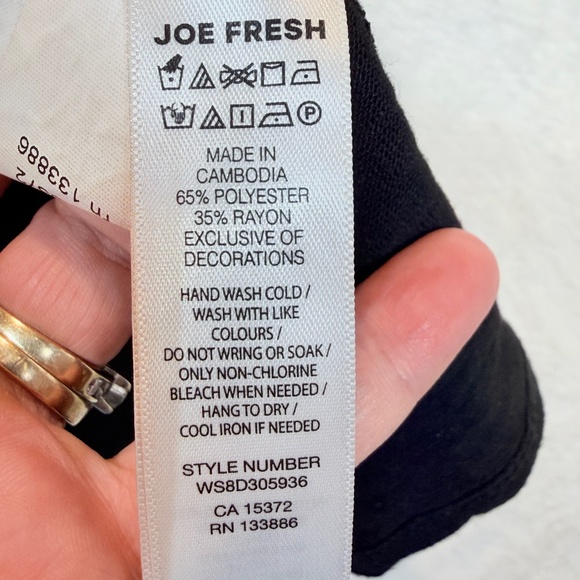 Joe Fresh Dress Womens Size Xsmall Black Embroidery Neckline Summer Country - Picture 4 of 8